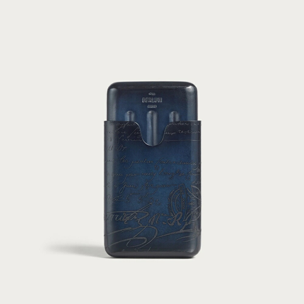 ベルルッティ Berluti 葉巻きタバコ容れもの 4【nero blu 】【貨物輸送無料】【定め事品】