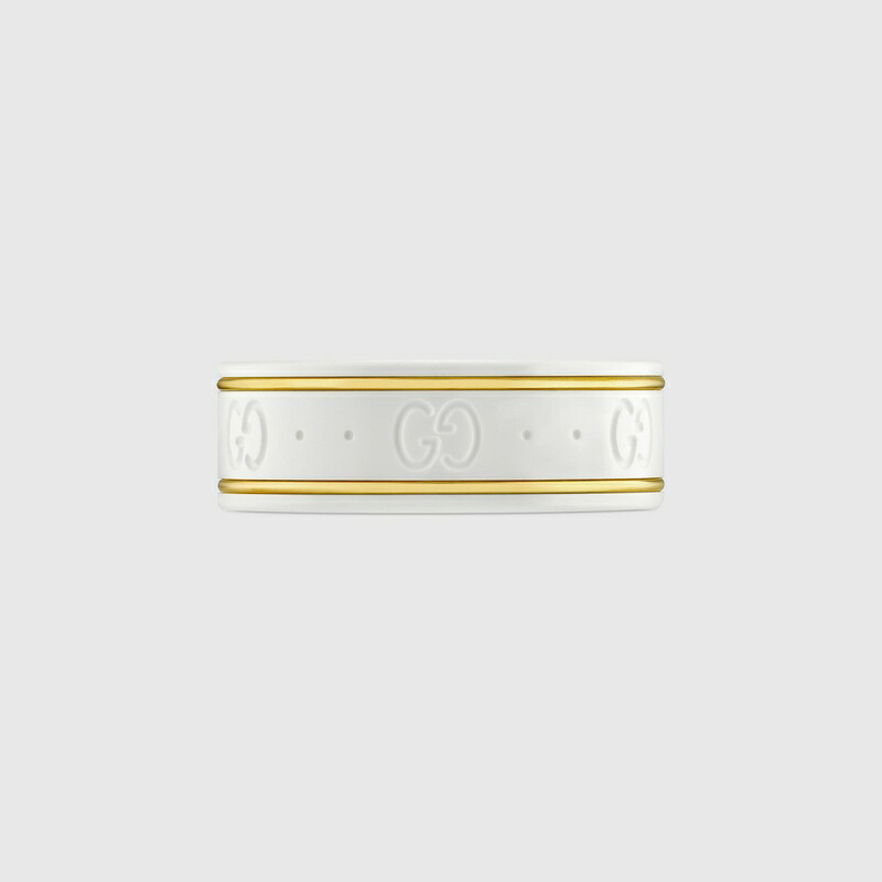 グッチ GUCCI レディース アイコン イエローゴールド/ホワイトジルコニアパウダー リング【送料無料】【正規品】