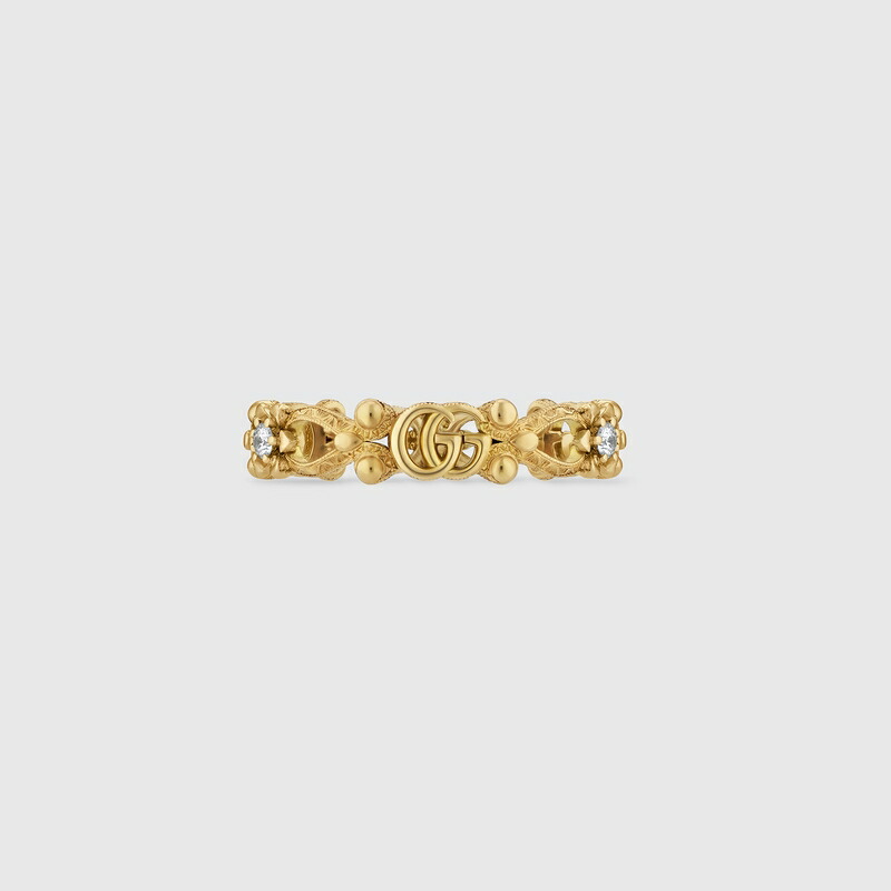 グッチ GUCCI レディース フローラ ダイヤモンド付き 18K リング【イエローゴールド 】【送料無料】【正規品】