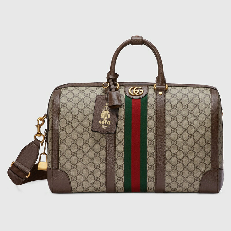 グッチ GUCCI メンズ SAVOY ミディアム ダッフルバッグ【ベージュ＆エボニー GGスプリーム キャンバス 】【送料無料】【正規品】