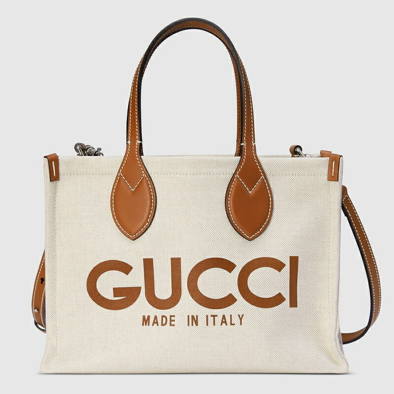 【国内買付/発送】GUCCI プリント スモール トートバッグ GUCCI プリント スモール トートバッグベージュ キャンバス