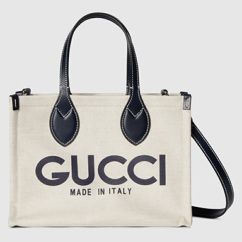 【国内発送・送料無料】GUCCI スモールトートバッグ プリント キャンバス スモール ダッフルバッグダークブルー
