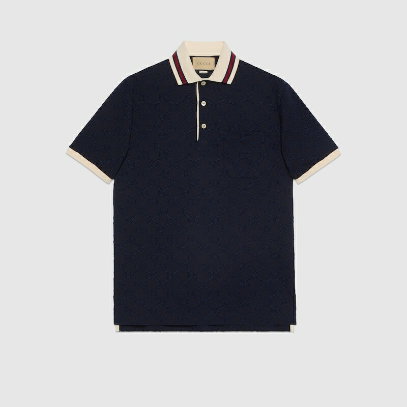 GUCCI ネイビー ストライプ ポロシャツ GUCCI ネイビー ストライプ ポロシャツ