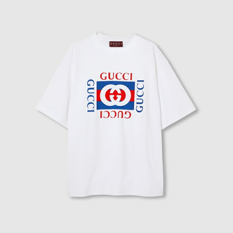 【最高級】GUCCI ベロア リボンデザイン ゴールド金具 刻印ロゴ Tシャツ 475740_X3G17_9112_001_100_0000