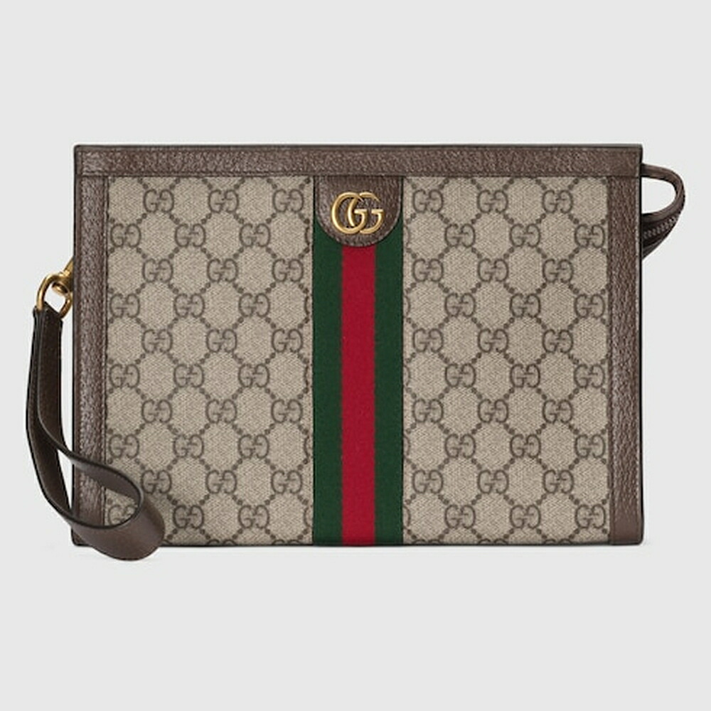 グッチ GUCCI メンズ オフィディア スモール 合切袋【ベージュ＆エボニー GGスプリーム 帆布 】【貨物輸送無料】【定め事品】