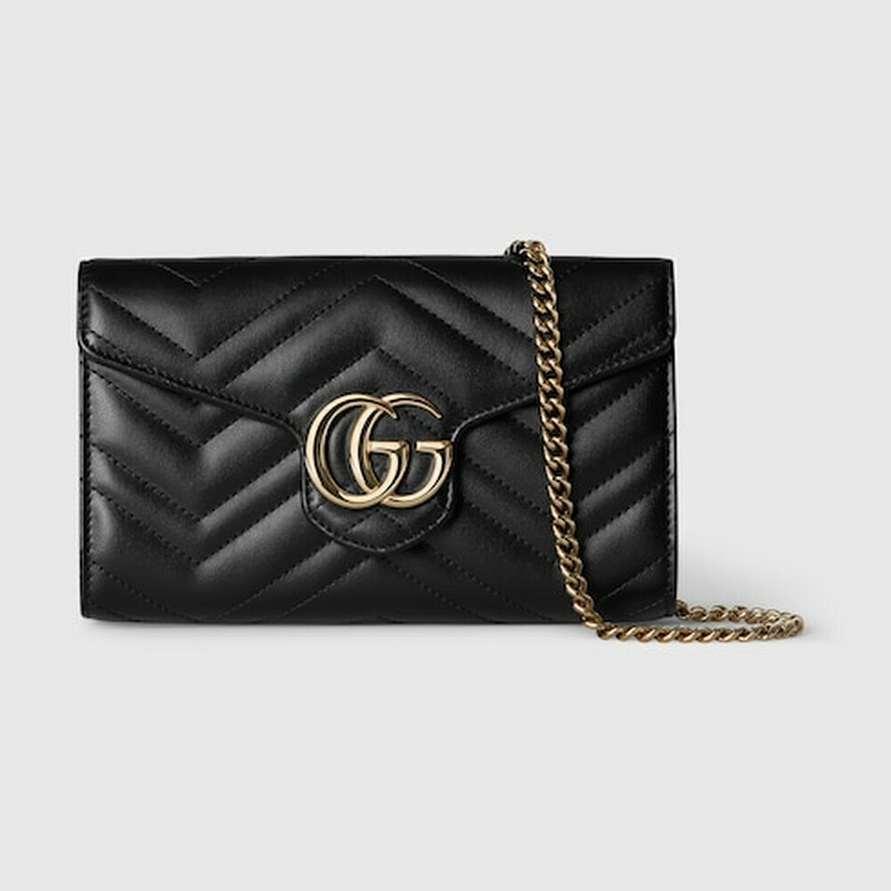 グッチ GUCCI レディース GGマーモント チェーンウォレット 財布【ブラック レザー 】【送料無料】【正規品】