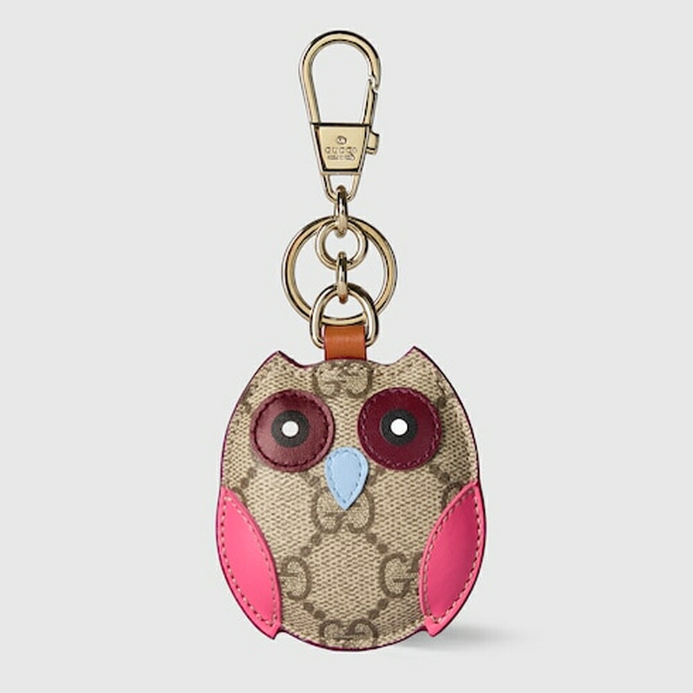 グッチ GUCCI レディース オウル（ふくろう）シェイプ バッグ チャーム【ベージュ＆ダークブラウン キャンバス 】【送料無料】【正規品】