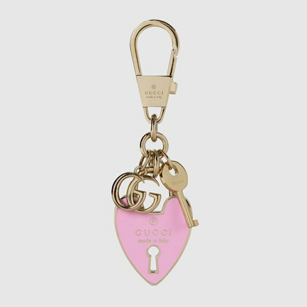 グッチ GUCCI レディース ハートシェイプ キーチェーン【ピンク エナメル 】【送料無料】【正規品】