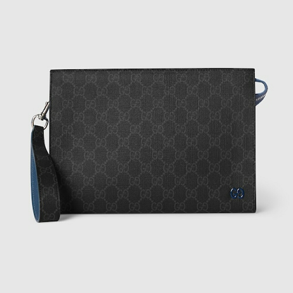 グッチ GUCCI メンズ バイカラー スモール ポーチ【ブラック スプリーム 】【送料無料】【正規品】