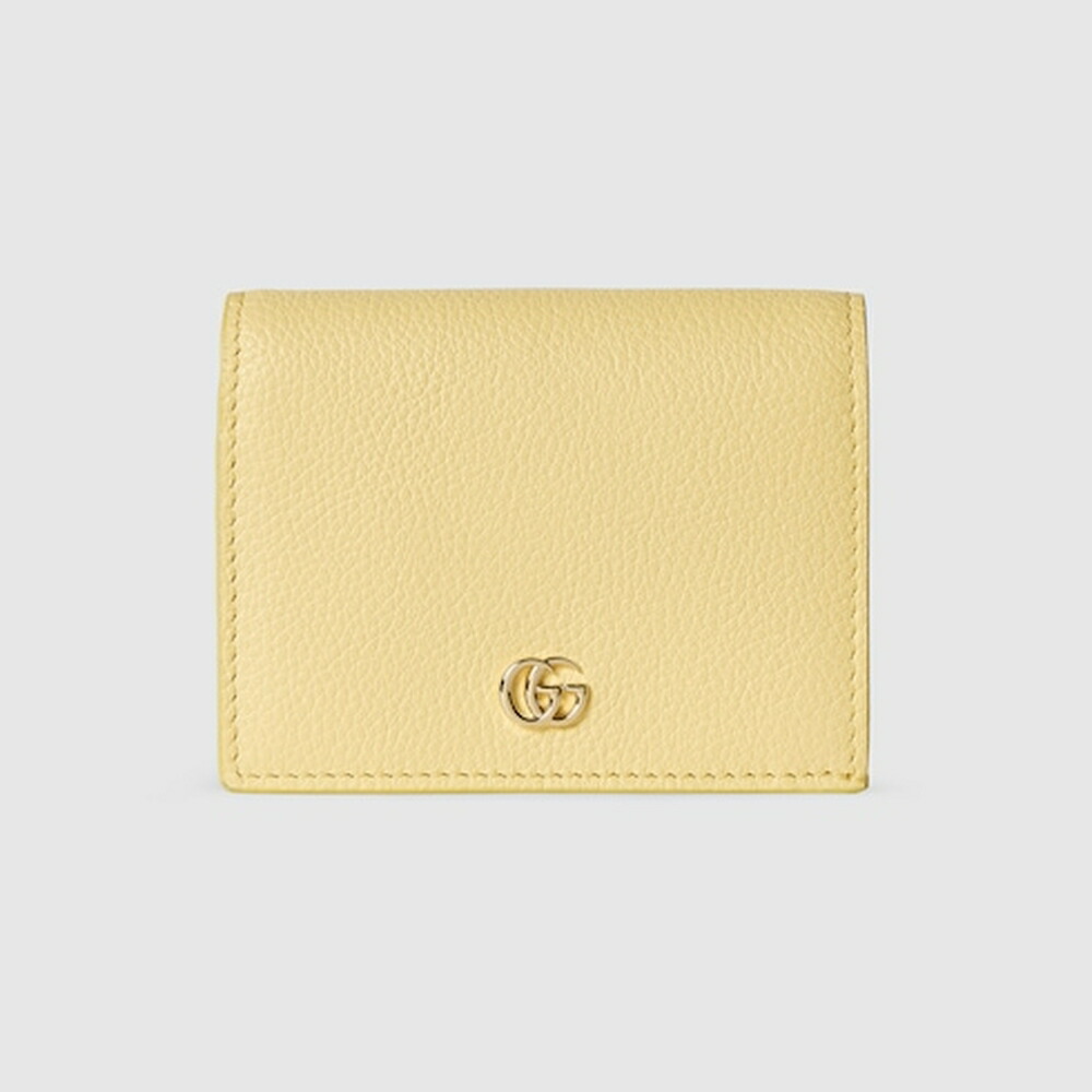 グッチ GUCCI レディース ダブルG スモールウォレット 財布 ブラウン インテリア【ライトイエロー レザー 】【送料無料】【正規品】