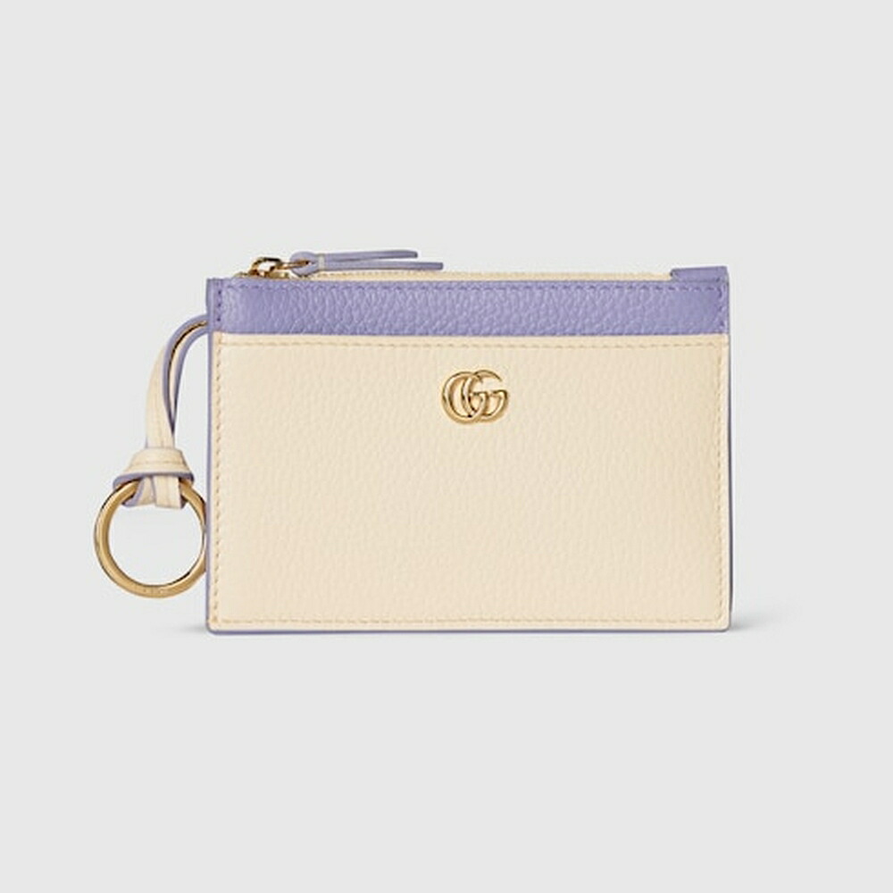 グッチ GUCCI レディース ダブルG バイカラー ジップ キーポーチ【アイボリー＆ライラック レザー 】【送料無料】【正規品】 54,720円