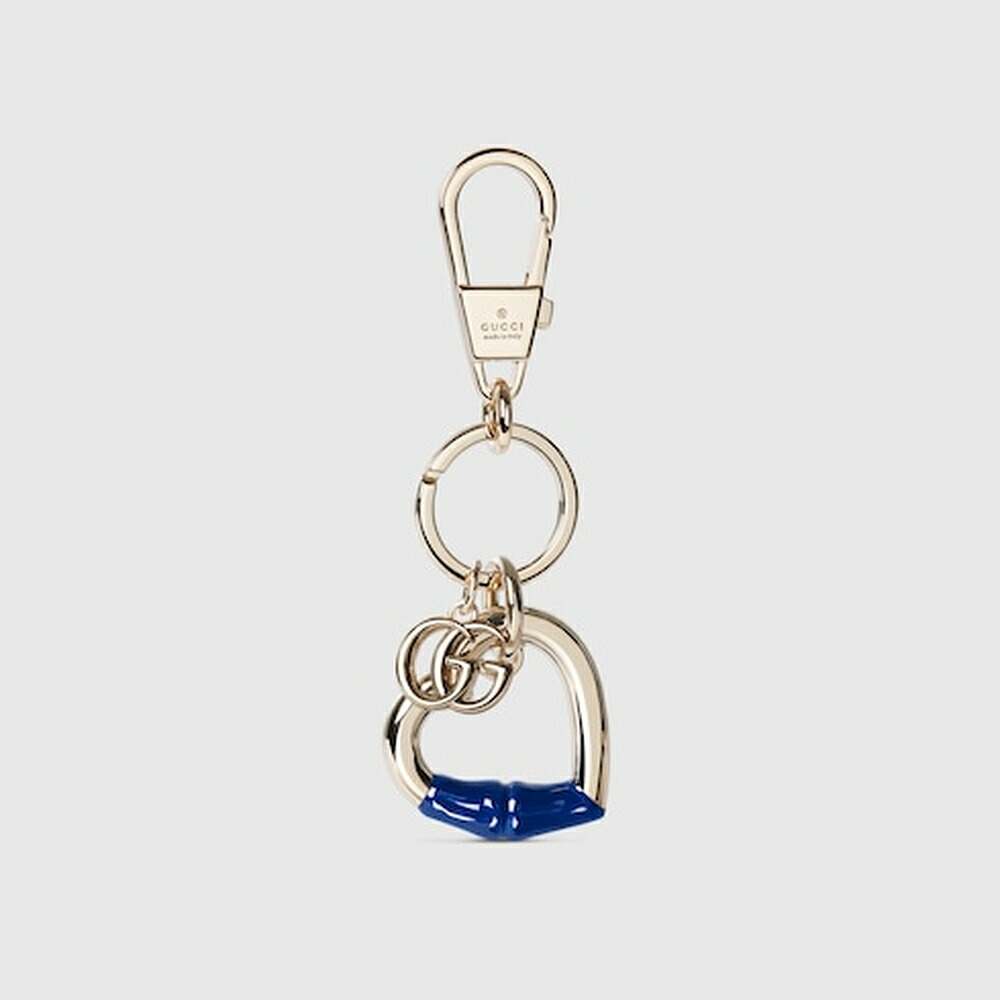 グッチ GUCCI レディース ハートシェイプ キーチェーン【ライトブルー ラッカーフィニッシュ 】【送料無料】【正規品】