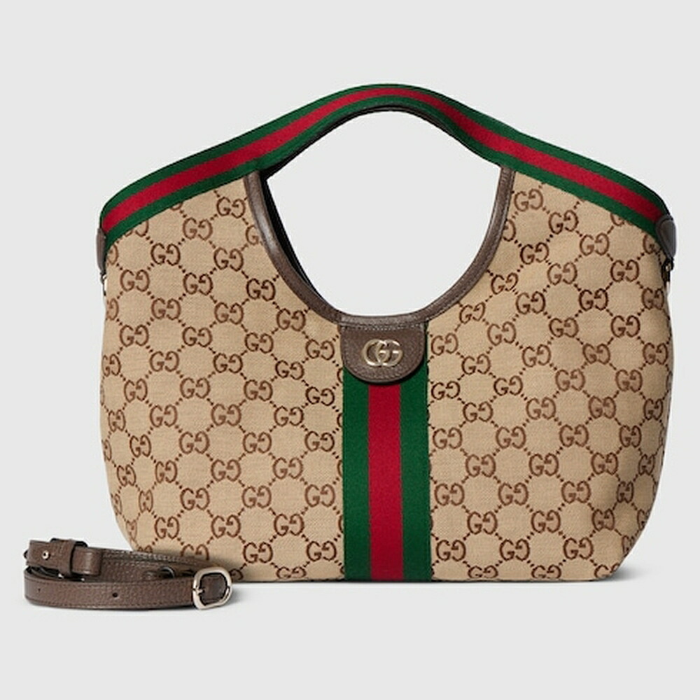 グッチ GUCCI レディース ジリオ スモール トートバッグ【ベージュ＆赤銅色 GG帆布 】【貨物輸送無料】【定め事品】