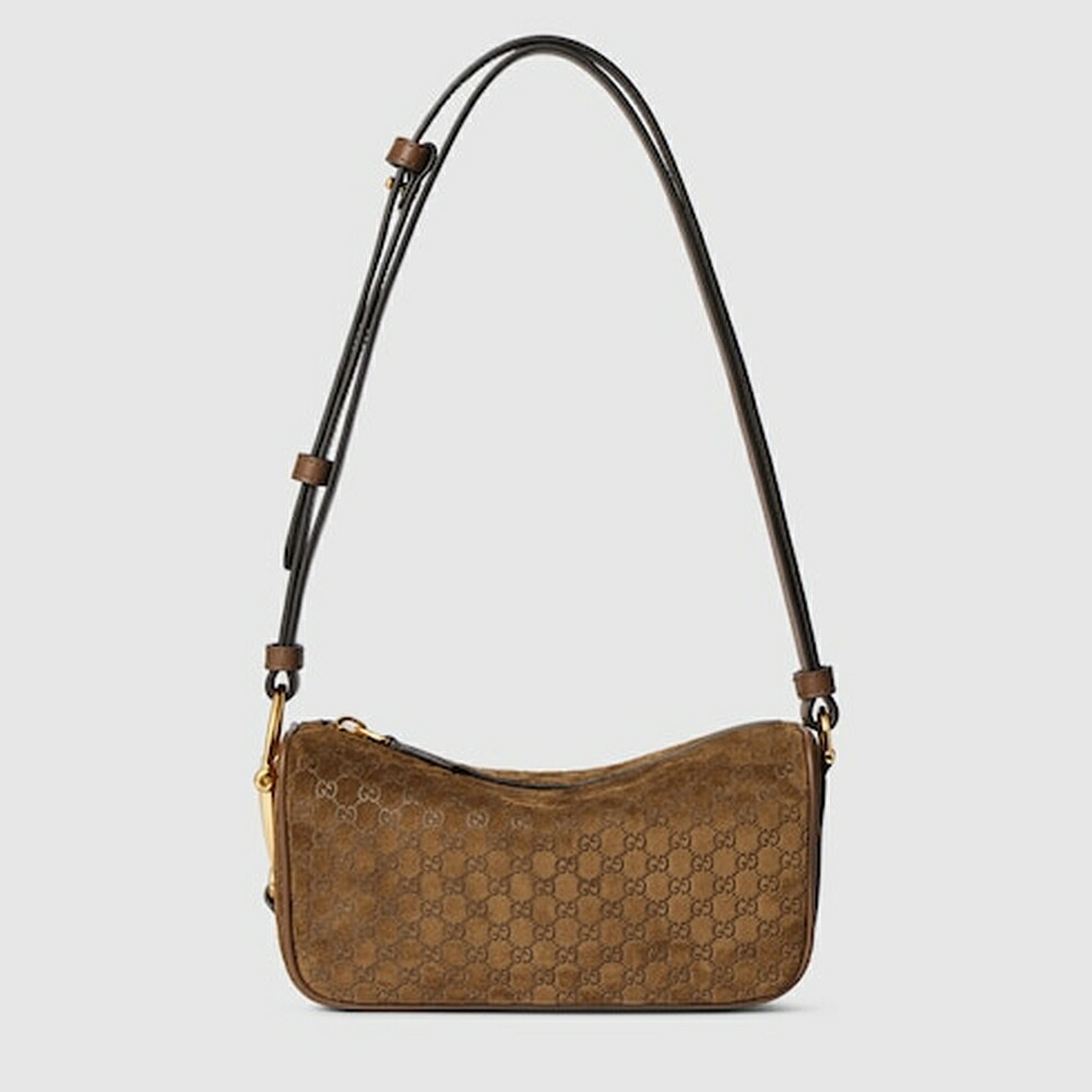 グッチ GUCCI レディース 二分の一 導管ビット ミニ御徒面子【赤銅色 GGスエードクロス 】【貨物輸送無料】【置き目品】
