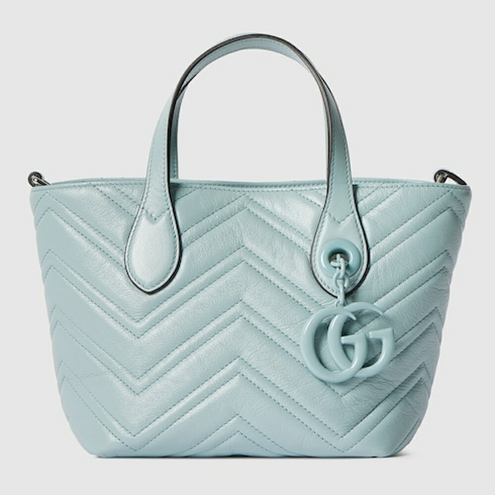 グッチ GUCCI レディース GGマーモント スモール トートバッグ【アイシーブルー なめし革 】【貨物輸送無料】【定め事品】