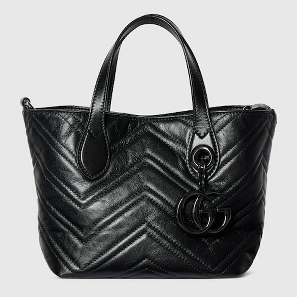グッチ GUCCI レディース GGマーモント スモール トートバッグ【黒いこと なめし革 】【貨物輸送無料】【定め事品】