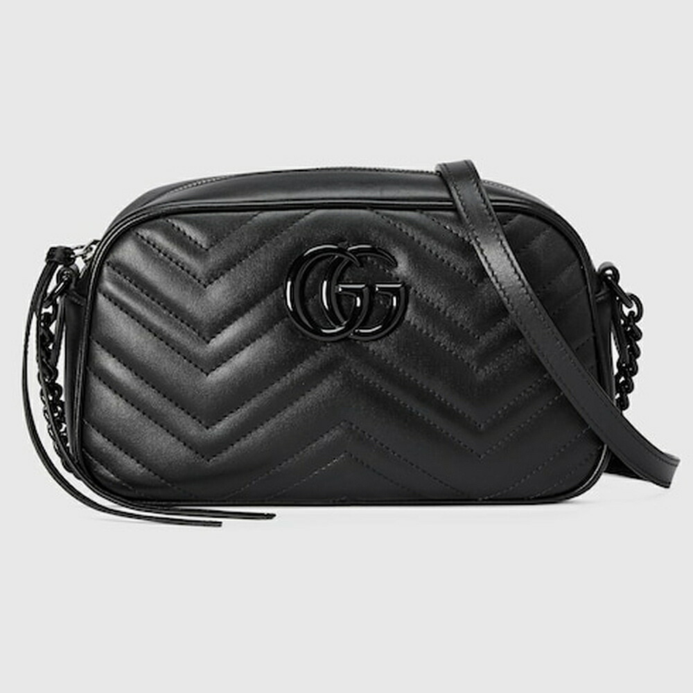 グッチ GUCCI レディース GGマーモント スモール 写真機御徒面子【黒いこと なめし革 】【貨物輸送無料】【定め事品】