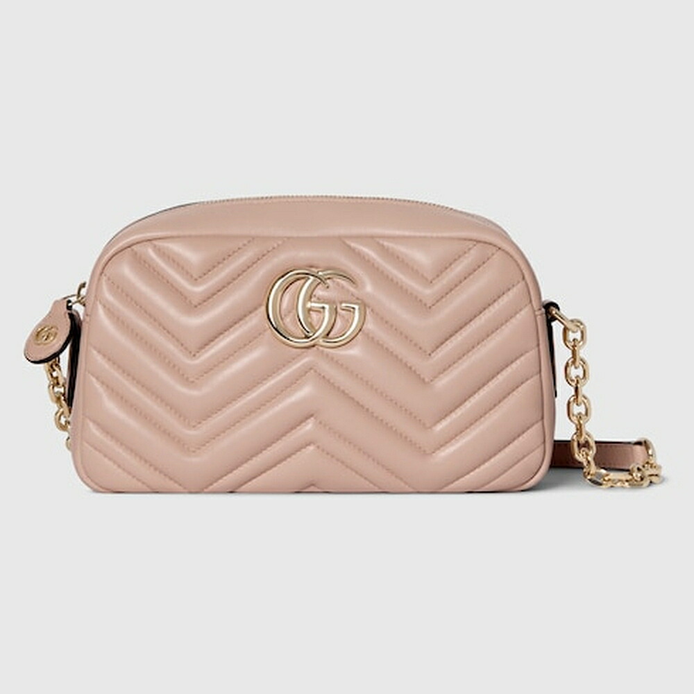 グッチ GUCCI レディース GGマーモント スモール 写真機御徒面子【サクラ色ベージュ なめし革 】【貨物輸送無料】【置き目品】