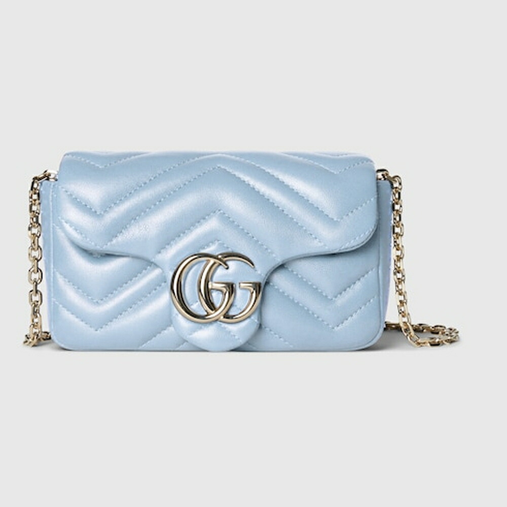 グッチ GUCCI レディース GGマーモント ミニ ショルダーバッグ【ライトブルー レザー 】【送料無料】【正規品】|ブランドバッグ・雑貨CELEBRITY