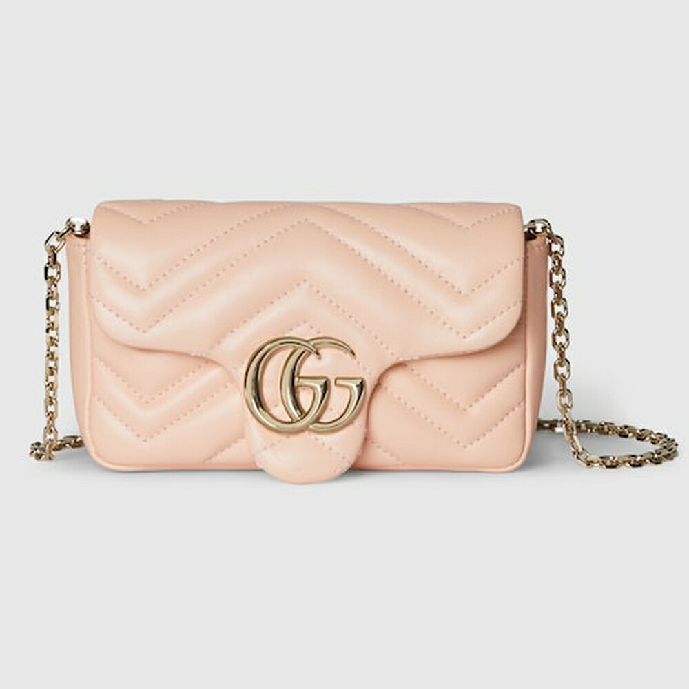 グッチ GUCCI レディース GGマーモント ミニ ショルダーバッグ【ペールピンク レザー 】【送料無料】【正規品】