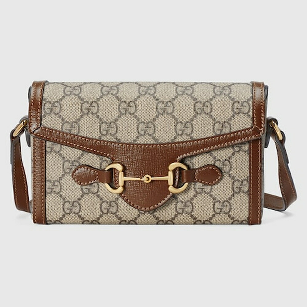 グッチ GUCCI レディース ホースビット 1955 ミニバッグ【ベージュ＆エボニー GGスプリーム キャンバス 】【送料無料】【正規品】