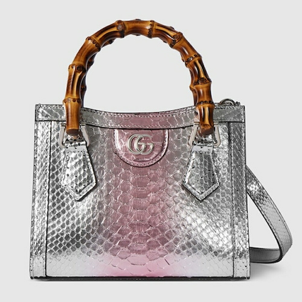 グッチ GUCCI レディース ダイアナ パイソン スモール トートバッグ【メタリックシルバー&ピンク 】【送料無料】【正規品】|ブランドバッグ・雑貨CELEBRITY