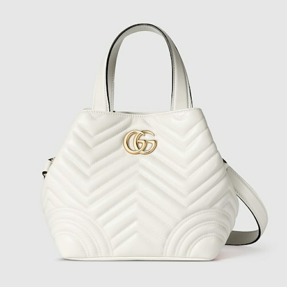 グッチ GUCCI レディース GGマーモント スモール トートバッグ【白いこと なめし革 】【貨物輸送無料】【定め事品】