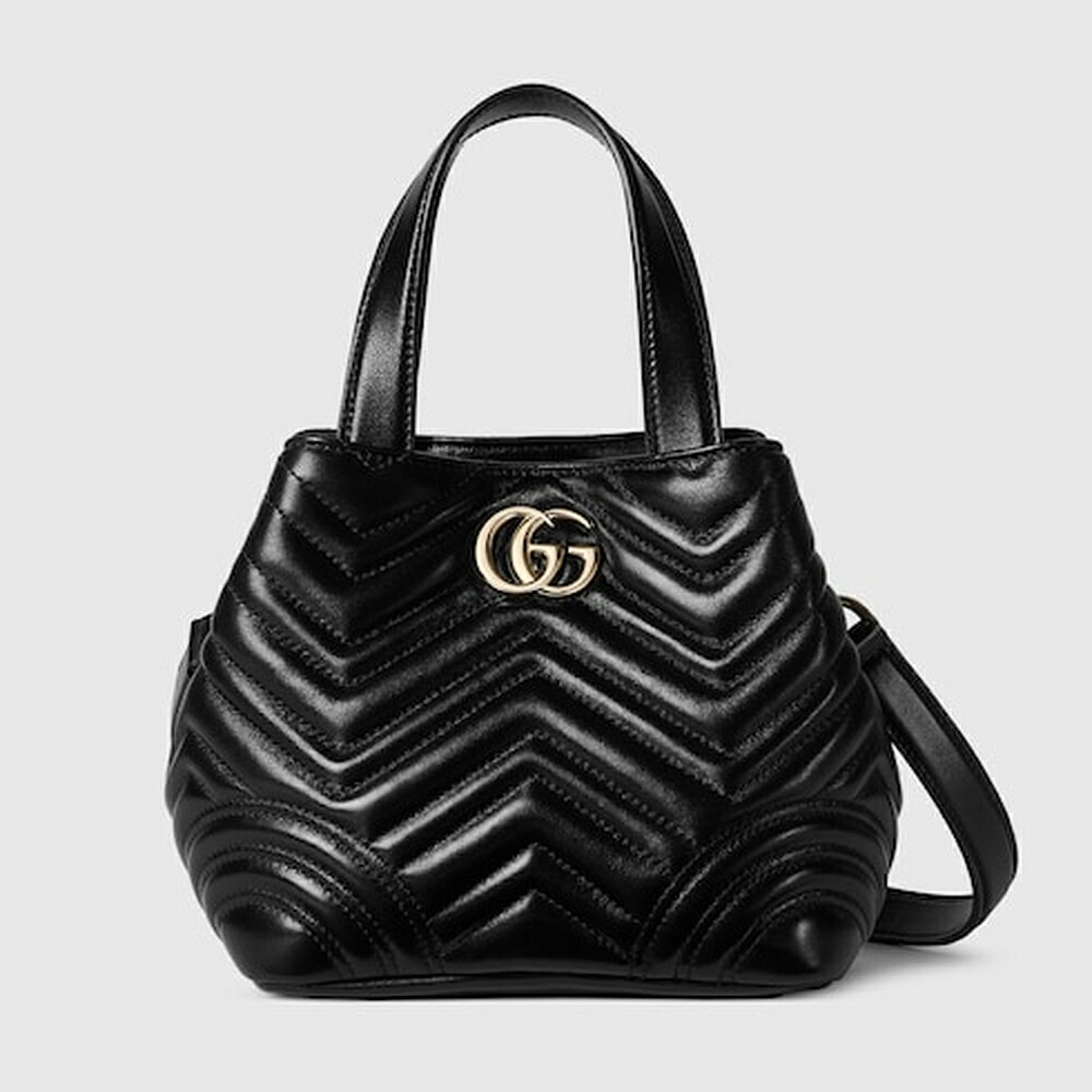 グッチ GUCCI レディース GGマーモント スモール トートバッグ【黒いこと なめし革 】【貨物輸送無料】【定め事品】