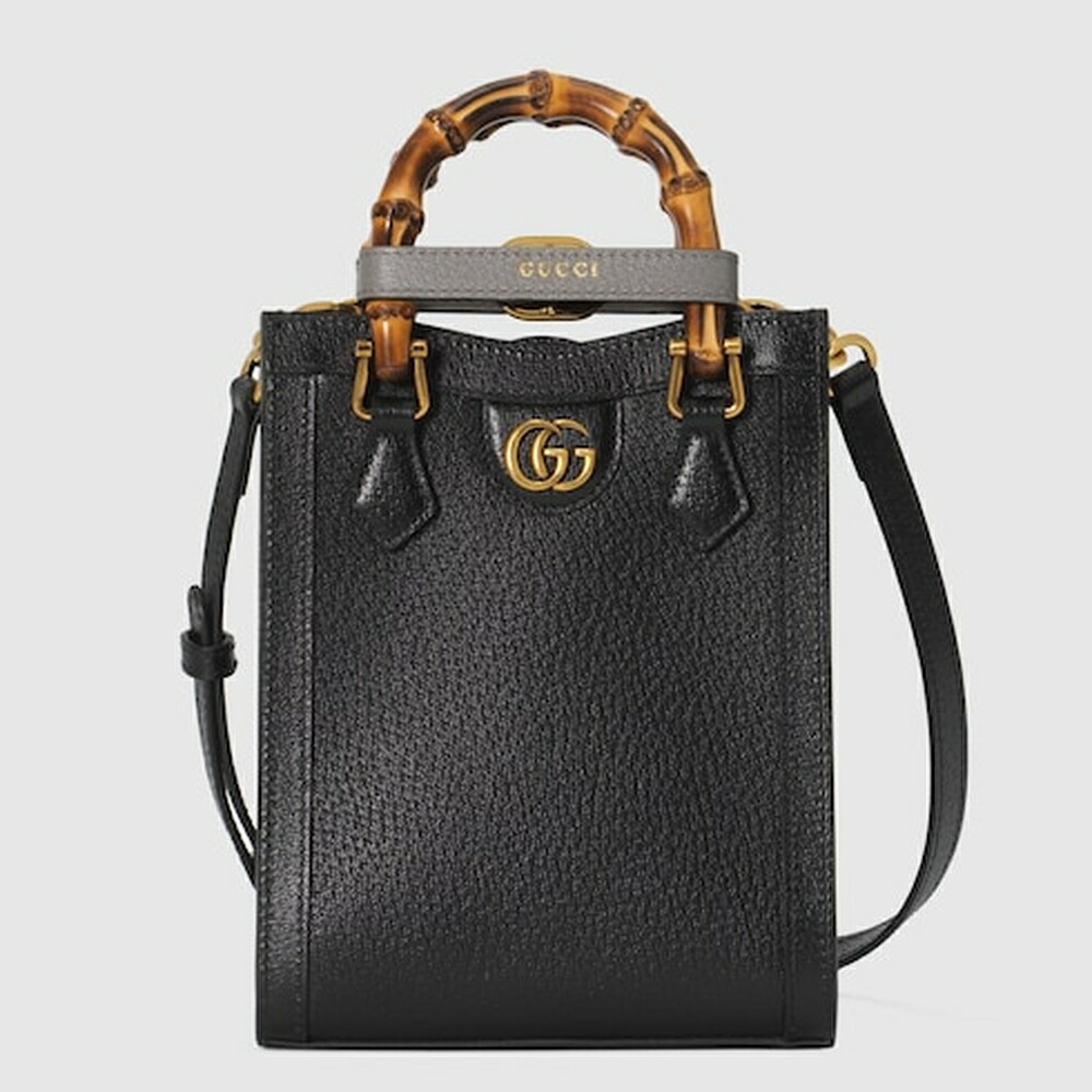 グッチ GUCCI レディース ダイアナ ミニ トートバッグ【黒いこと なめし革 】【貨物輸送無料】【定め事品】