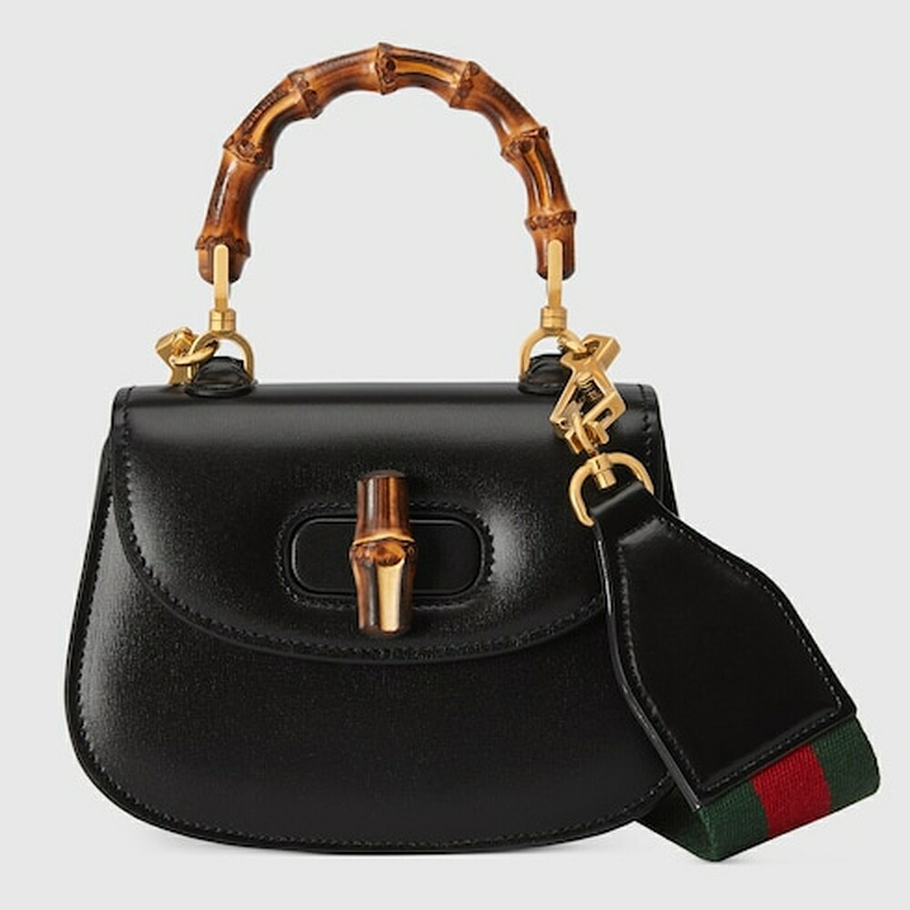 グッチ GUCCI レディース バンブー 1947 ミニ御徒面子【黒いこと なめし革 】【貨物輸送無料】【定まり品】