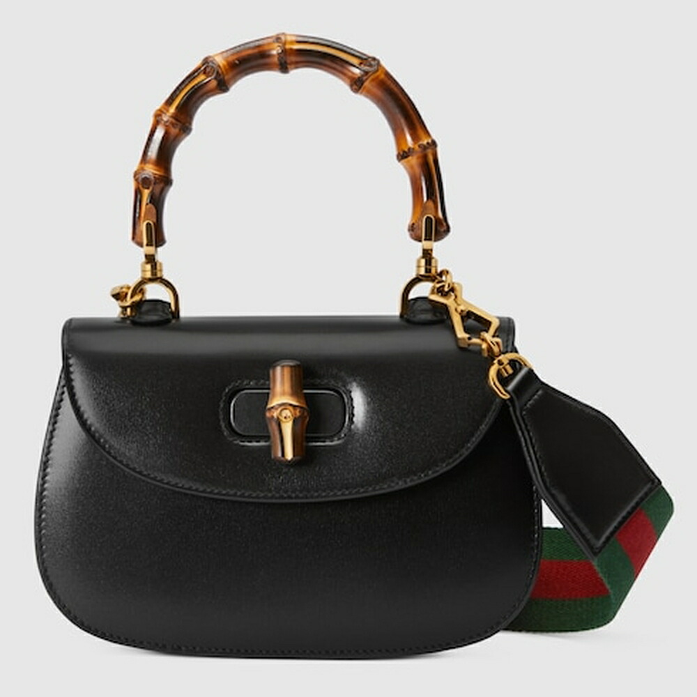 グッチ GUCCI レディース バンブー 1947 スモール御徒面子【黒いこと なめし革 】【貨物輸送無料】【定め事品】