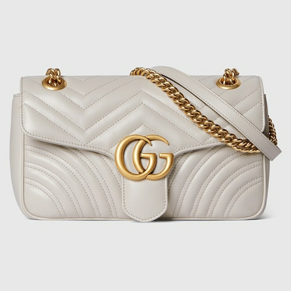 グッチ GUCCI レディース GGマーモント ミディアム ショルダーバッグ【ライトグレー レザー 】【送料無料】【正規品】|ブランドバッグ・雑貨CELEBRITY