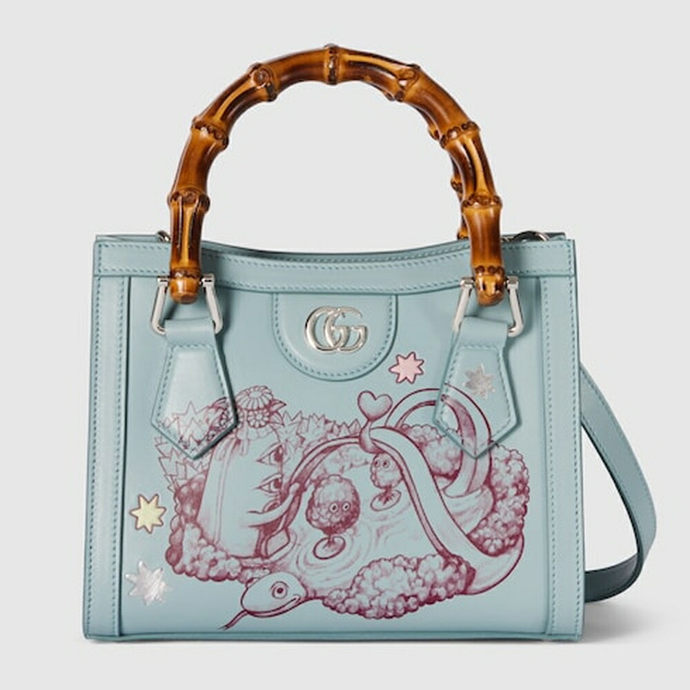 グッチ GUCCI レディース ダイアナ ヒグチユウコ スモール トートバッグ【アイシーブルー なめし革 】【貨物輸送無料】【定め事品】