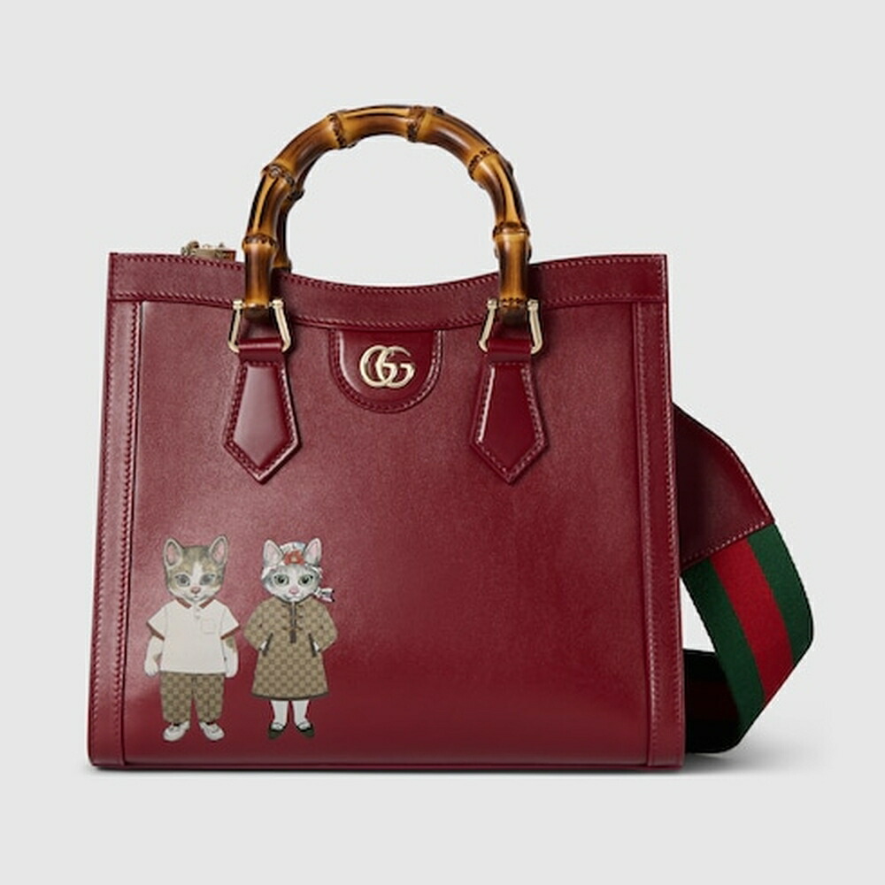 グッチ GUCCI レディース ダイアナ ヒグチユウコ 並み並み トートバッグ【グッチ ロッソ アンコーラ（奥行きのある赤）なめし革 】【貨物輸送無料】【定まり品】