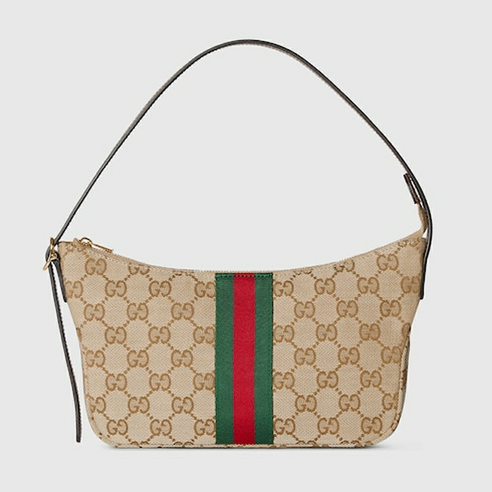 グッチ GUCCI メンズ ルネッタ スモール クロスボディバッグ【沙子＆赤銅色 GG帆布 】【貨物輸送無料】【置き目品】