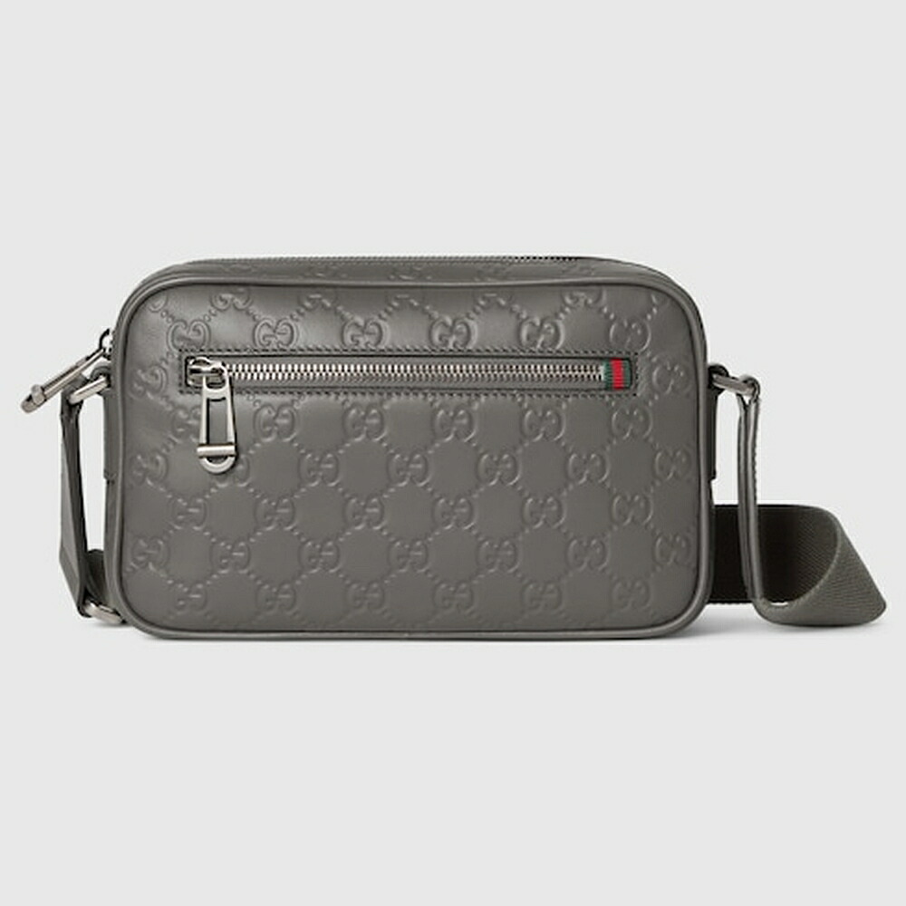グッチ GUCCI メンズ GG旗幟 スモール クロスボディバッグ【薄墨色 GGなめし革 】【貨物輸送無料】【定まり品】