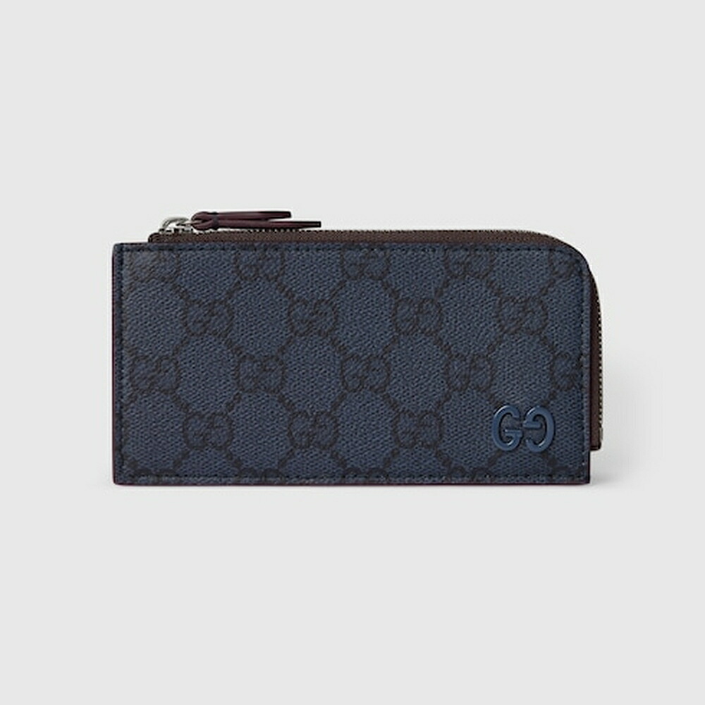 グッチ GUCCI メンズ GG ジップカードケース ボルドーワイン 刈り込み【暗然たる青碧 GGスプリーム 】【貨物輸送無料】【定め事品】