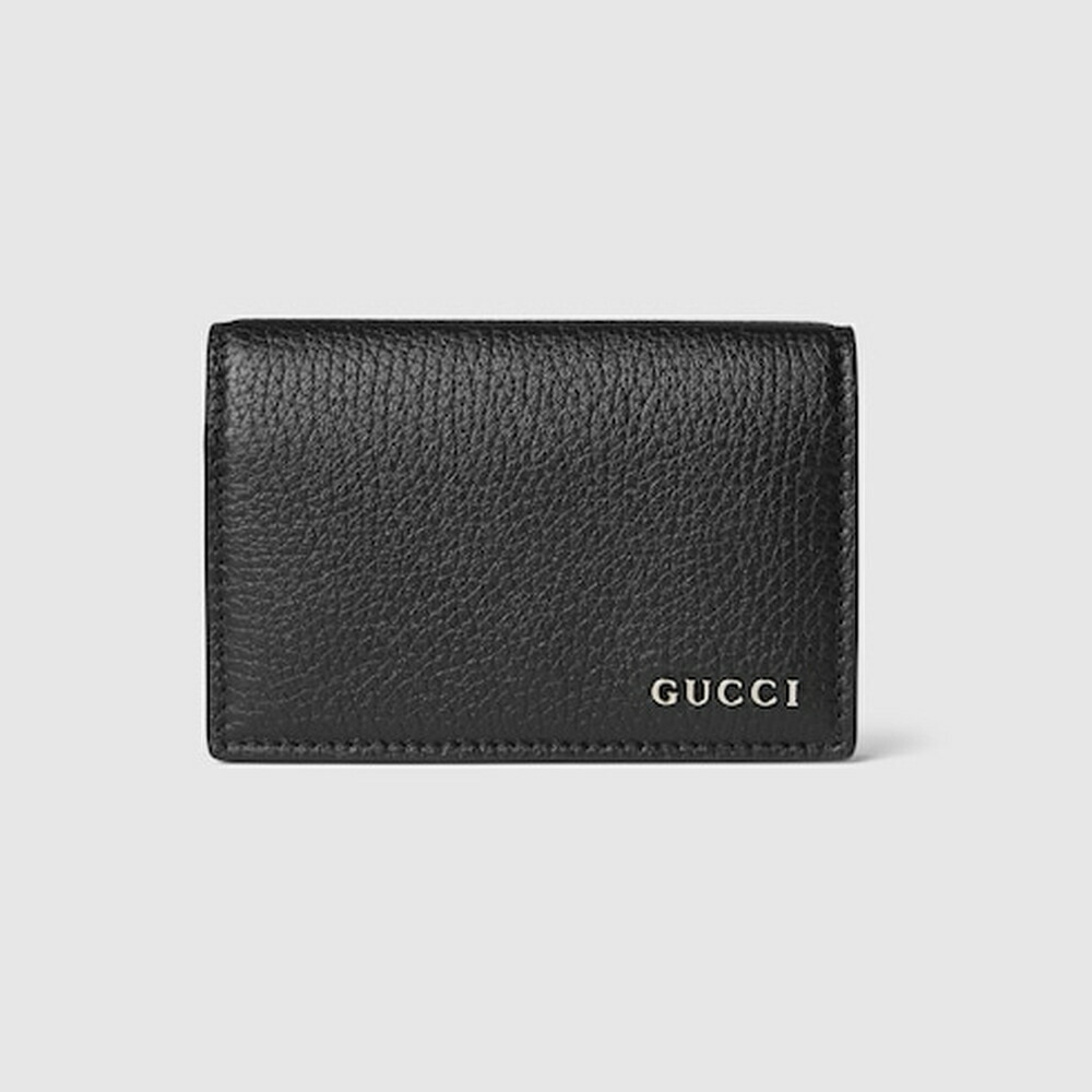 グッチ GUCCI メンズ 歌留多容れもの 青碧 室内装飾【黒いこと グレインレザー 】【貨物輸送無料】【定め事品】