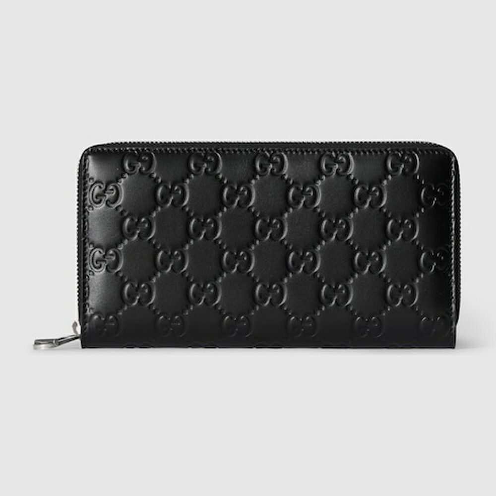 グッチ GUCCI メンズ GG表象 ジップアラウンドウォレット 金入れ【黒いこと GGなめし革 】【貨物輸送無料】【定め事品】