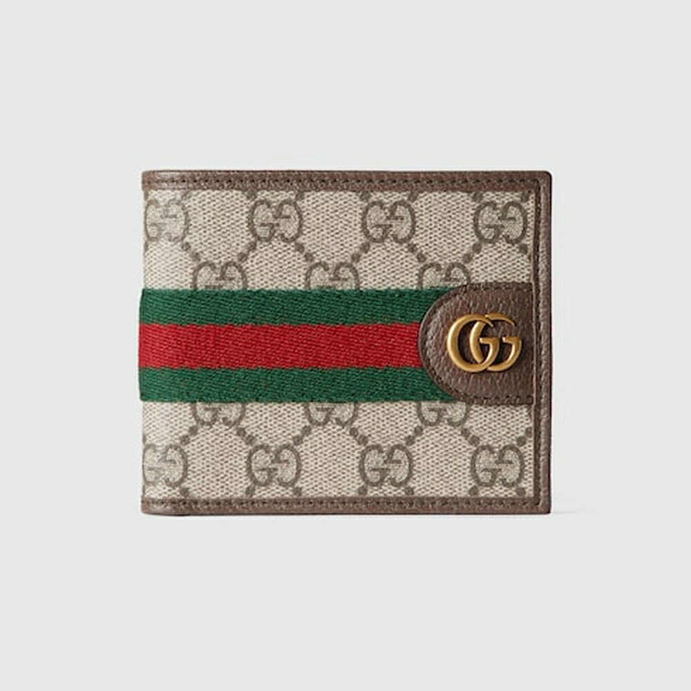 グッチ GUCCI メンズ オフィディア 二つ折り ウォレット 財布【ベージュ＆ダークブラウン ファブリック 】【送料無料】【正規品】
