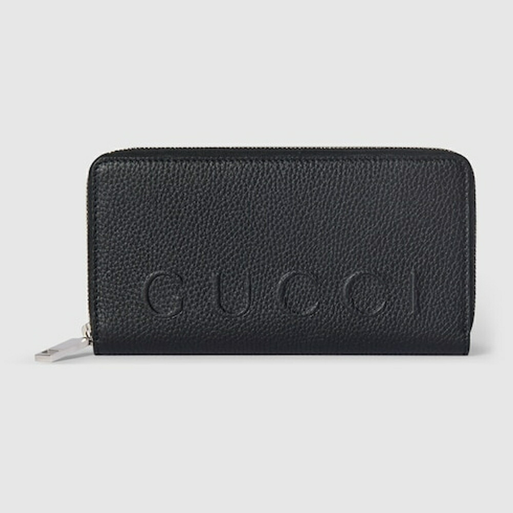 グッチ GUCCI メンズ ロゴタイプ ジップアラウンドウォレット 金入れ【黒いこと なめし革 】【貨物輸送無料】【定め事品】