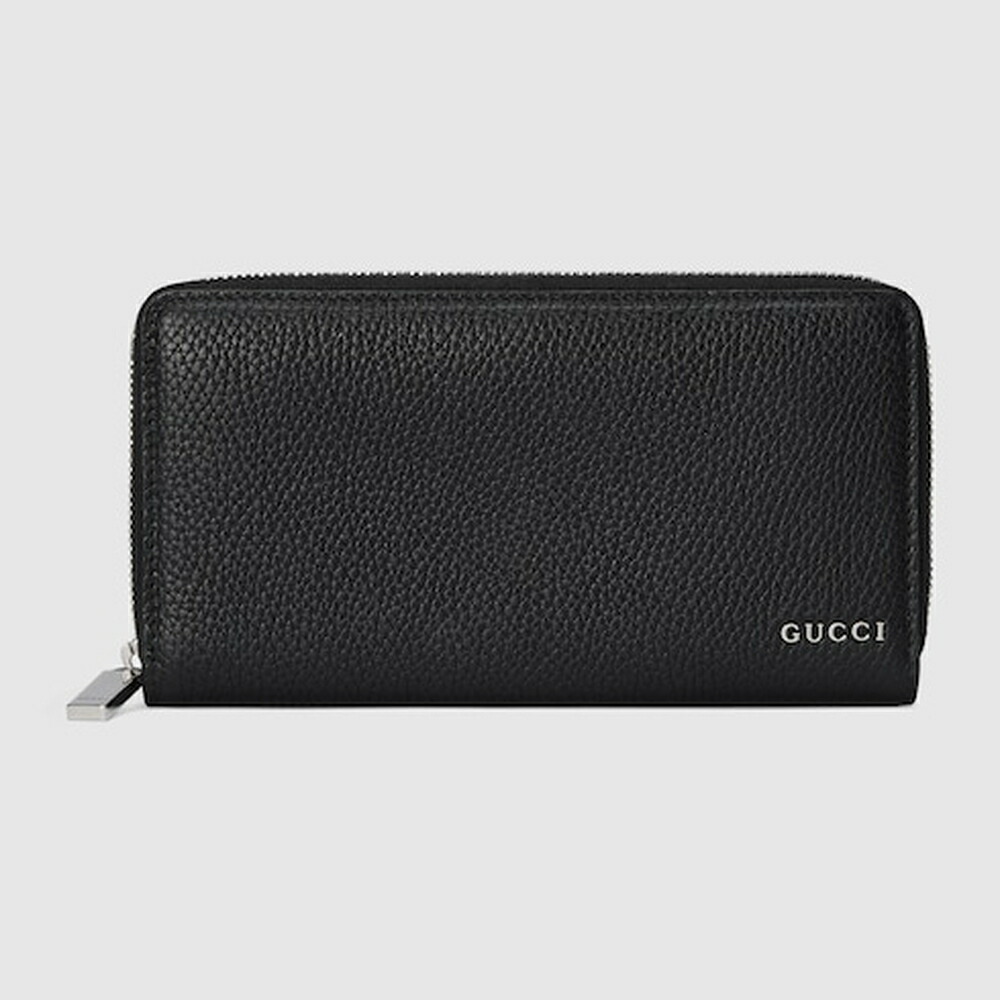 グッチ GUCCI メンズ ロゴタイプ ジップアラウンドウォレット 金入れ【黒いこと なめし革 】【貨物輸送無料】【定め事品】