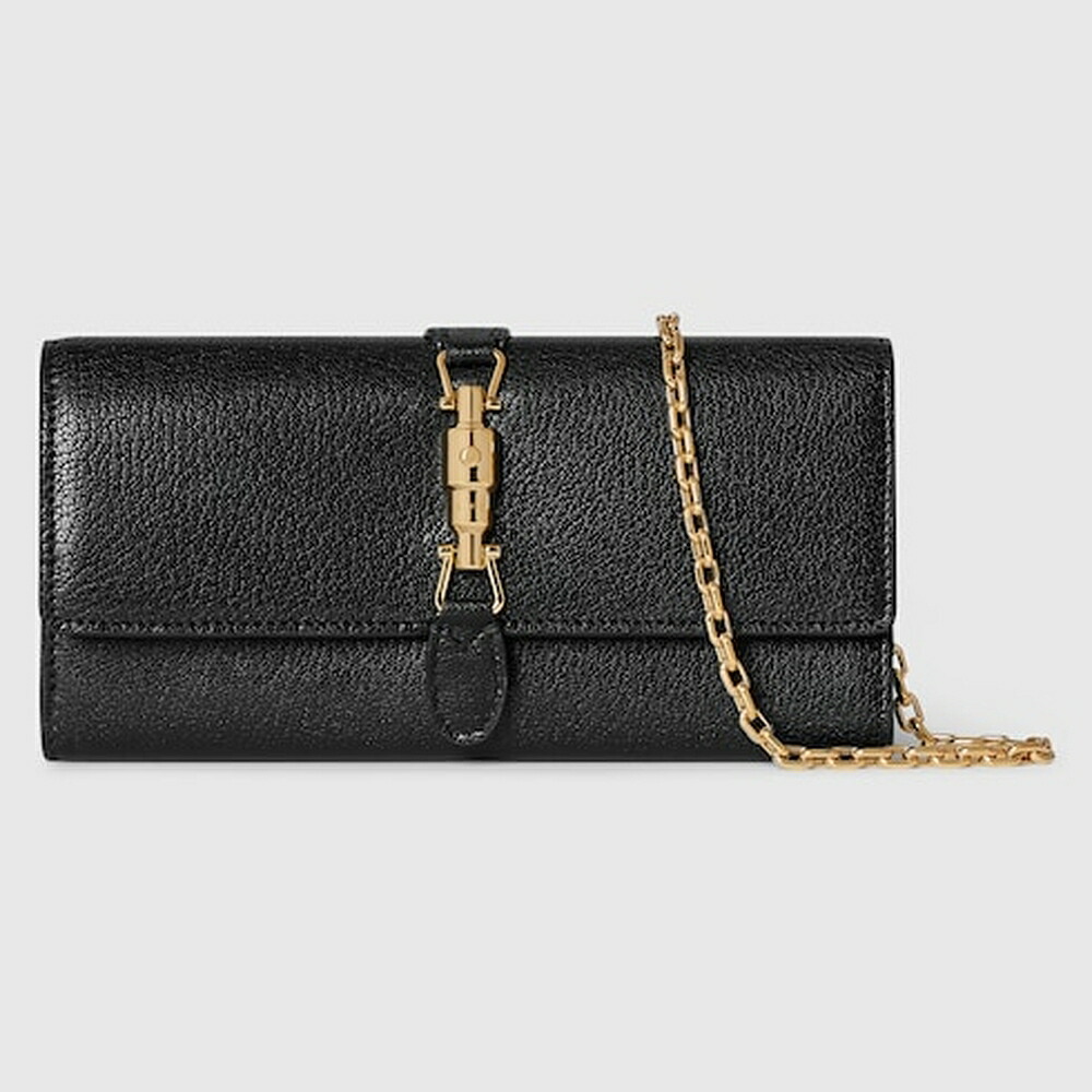 グッチ GUCCI レディース グッチ Jackie チェーン付きウォレット 財布【ブラック レザー 】【送料無料】【正規品】
