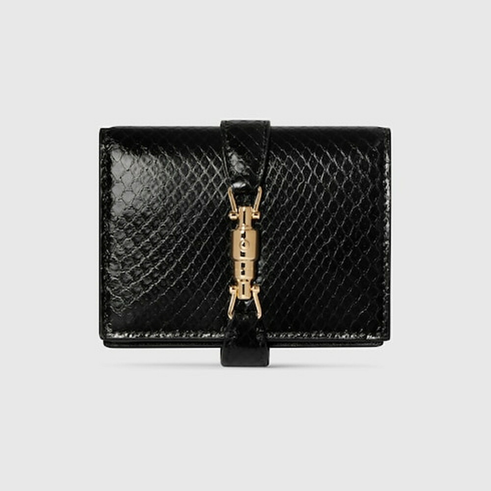 グッチ GUCCI レディース Gucci Jackie アナコンダ スモール ウォレット 財布【ブラック GGキャンバス 】【送料無料】【正規品】