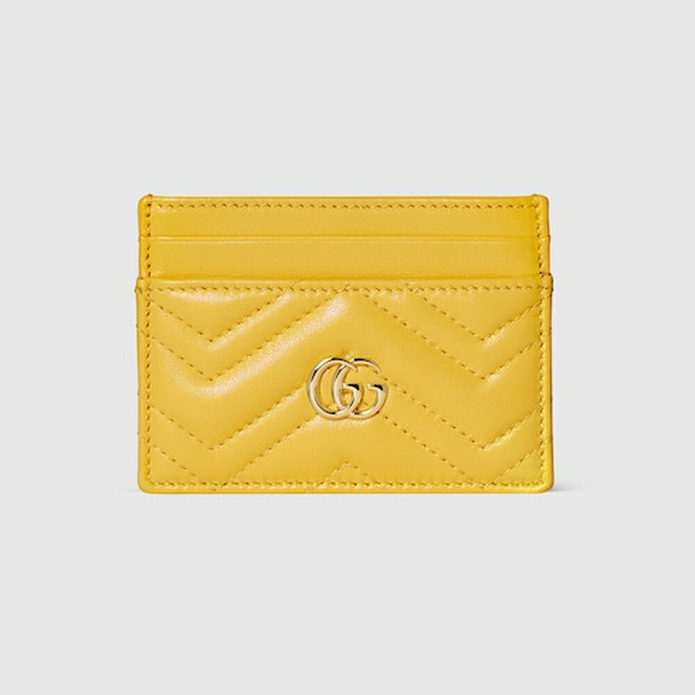 グッチ GUCCI レディース GGマーモント 歌留多容れもの【黄色 なめし革 】【貨物輸送無料】【定まり品】