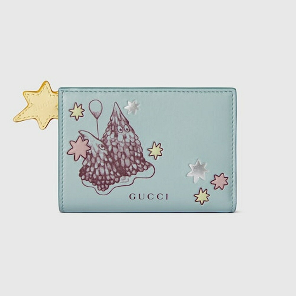 グッチ GUCCI レディース ヒグチユウコ バイカラー スモール ウォレット 財布【ブルー＆レッド レザー 】【送料無料】【正規品】