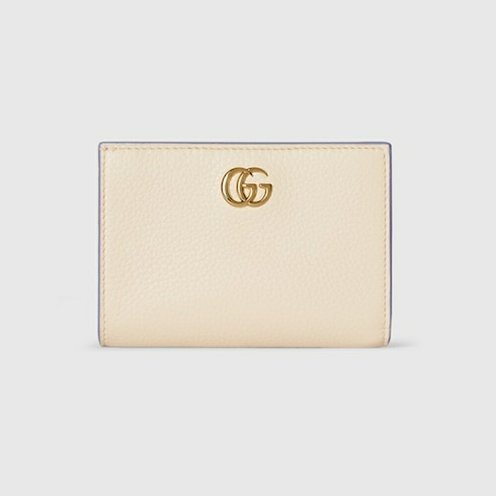 グッチ GUCCI レディース ダブルG バイカラー スモールウォレット 財布【アイボリー＆ライラック レザー 】【送料無料】【正規品】