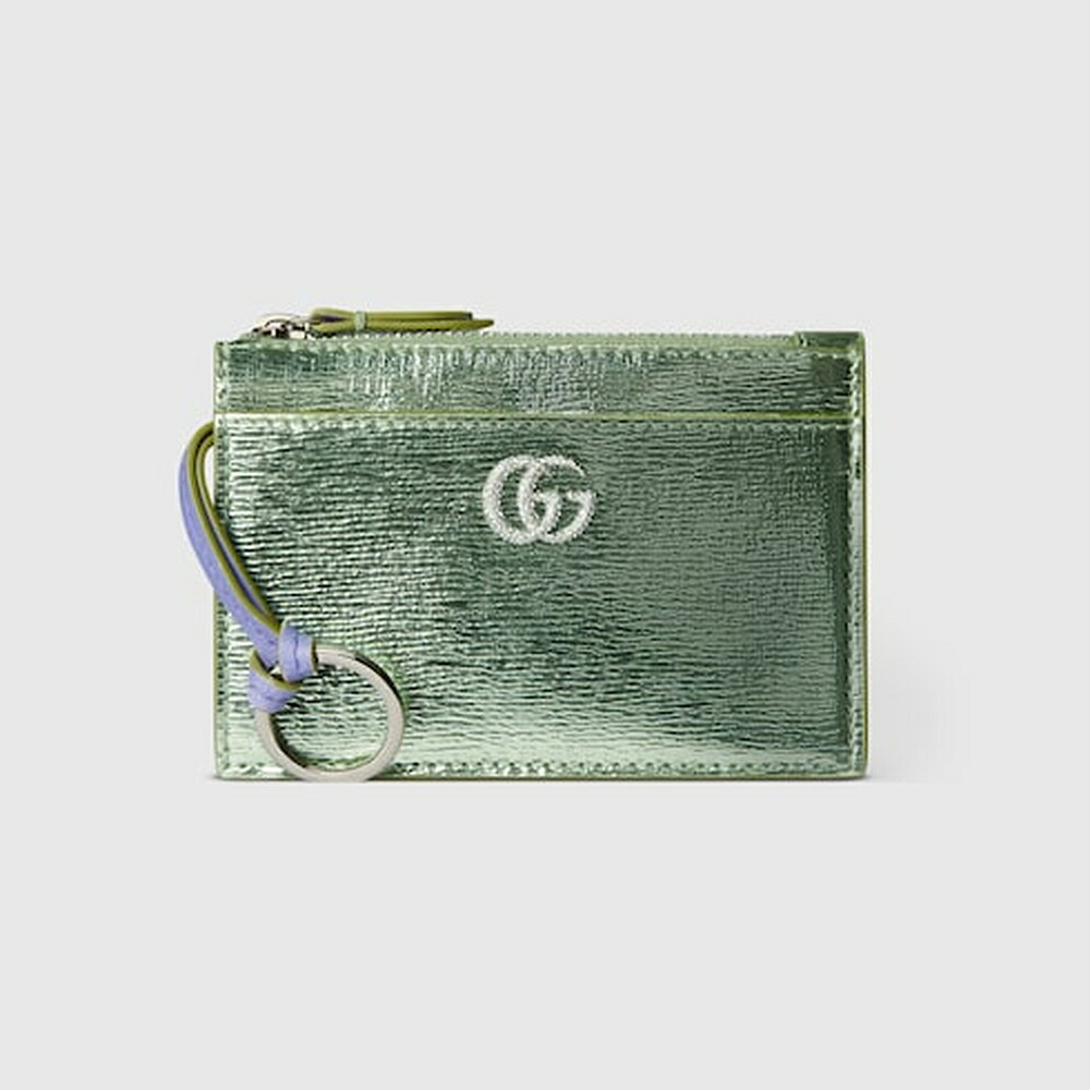 グッチ GUCCI レディース ダブルG ジップ 手当たり合切袋【ペールグリーン 専売特許なめし革 】【貨物輸送無料】【定め事品】