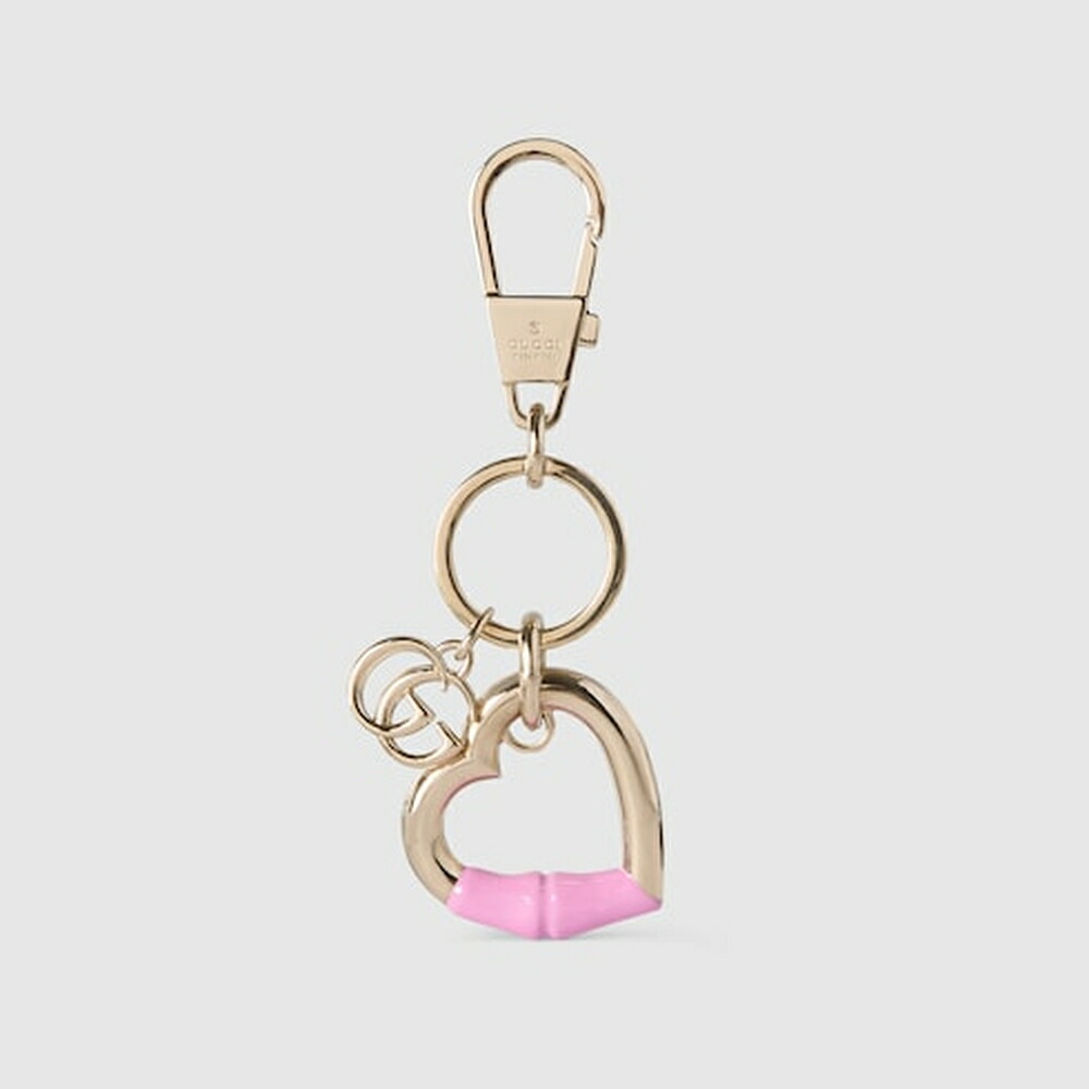 グッチ GUCCI レディース ハートシェイプ キーチェーン【ピンク エナメル 】【送料無料】【正規品】