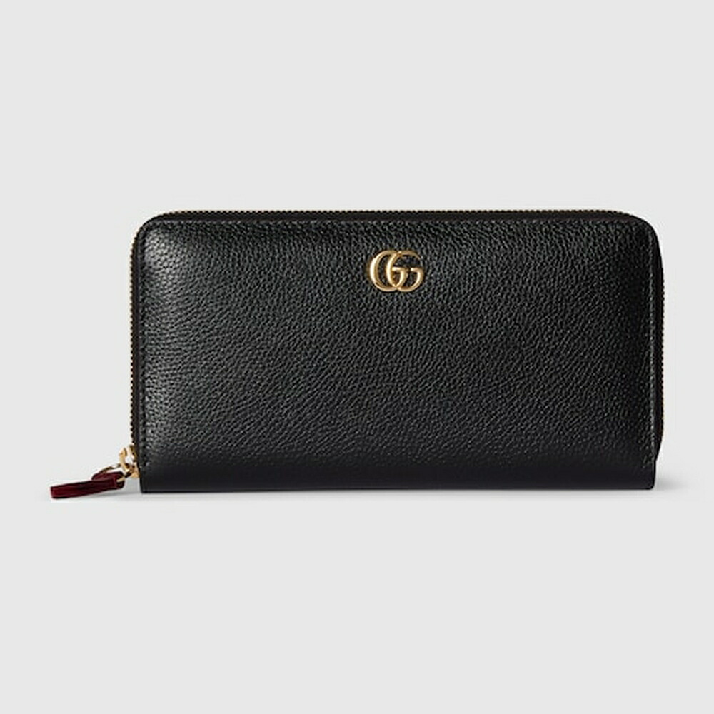 グッチ GUCCI レディース ダブルG バイカラー ジップアラウンドウォレット 財布【ブラック＆レッド レザー 】【送料無料】【正規品】